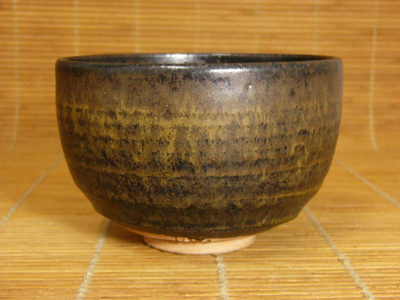 水野寿山作　鉄釉茶碗2