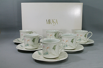 ミカサ　ガーデンサイド　コーヒー碗皿6客